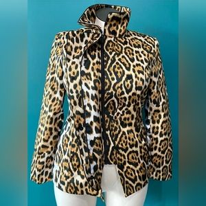 Carlisle Leopard Print Blazer in Black, Brown, Cream